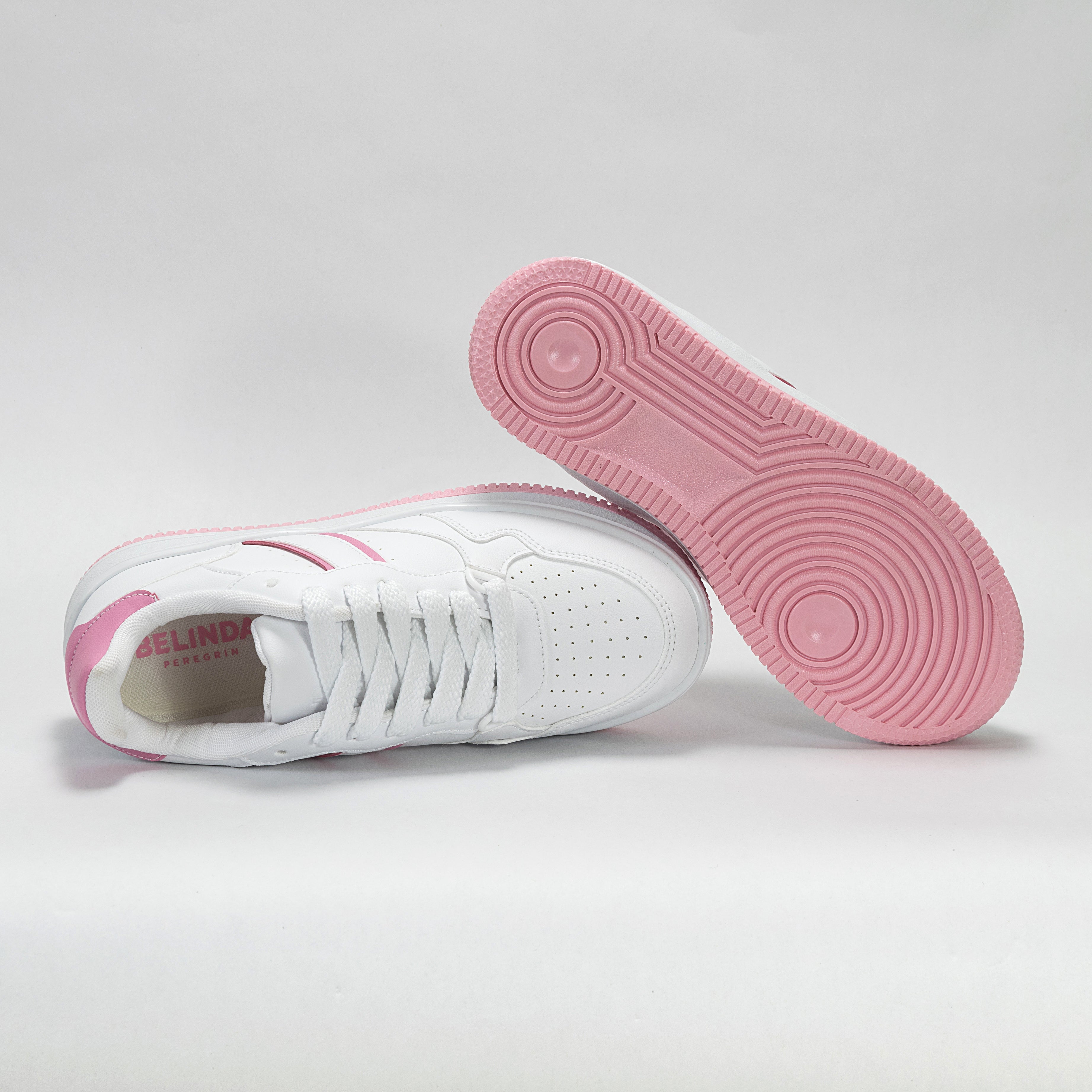 Sneaker Urbano estilo Streetwear Blanco Rosa | Modelo 1155 – High Elite